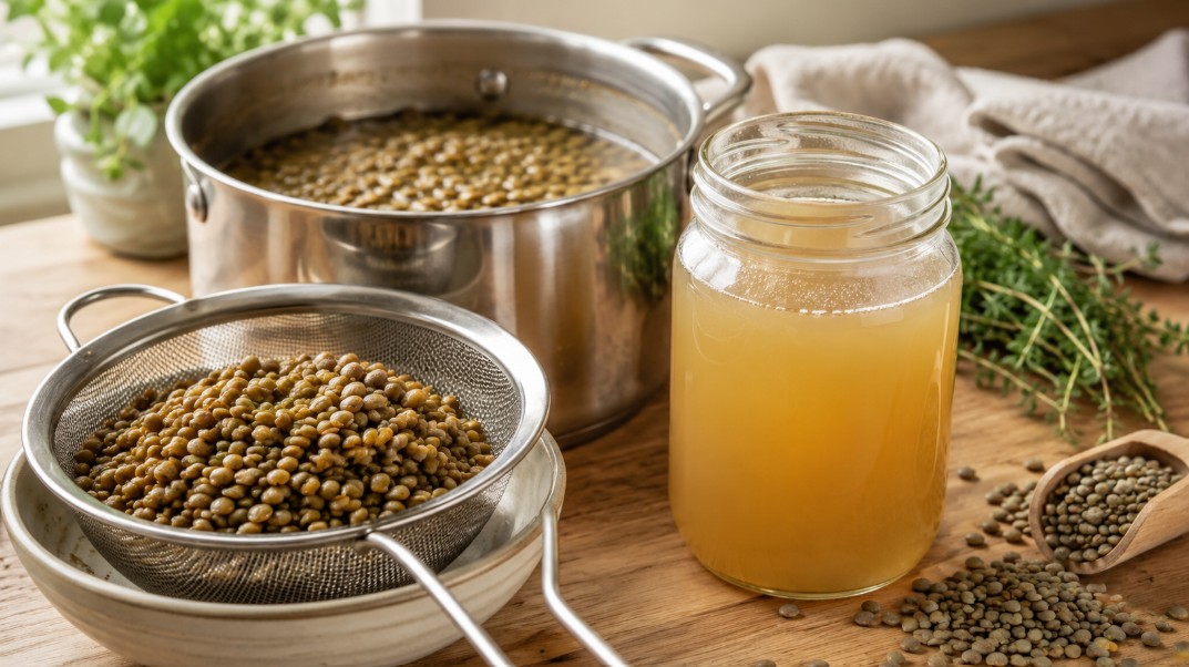 que faire eau de cuisson des lentilles